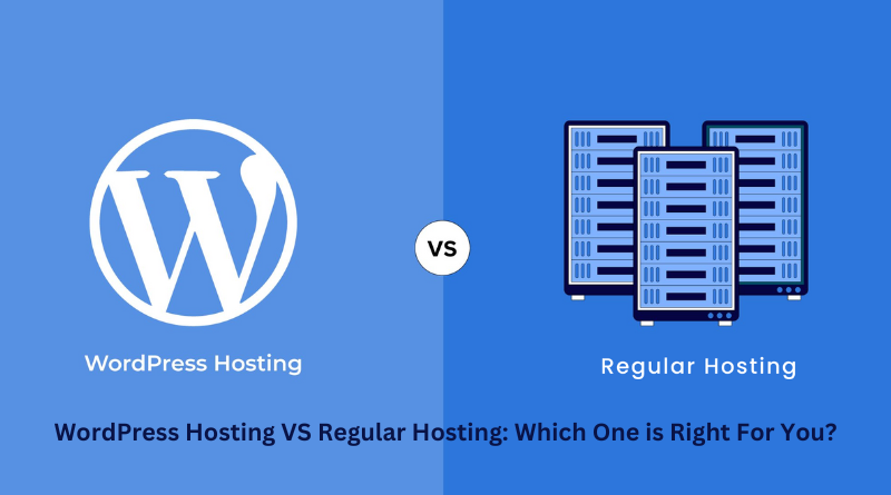 WordPress vs Regular Hosting comparison infographic